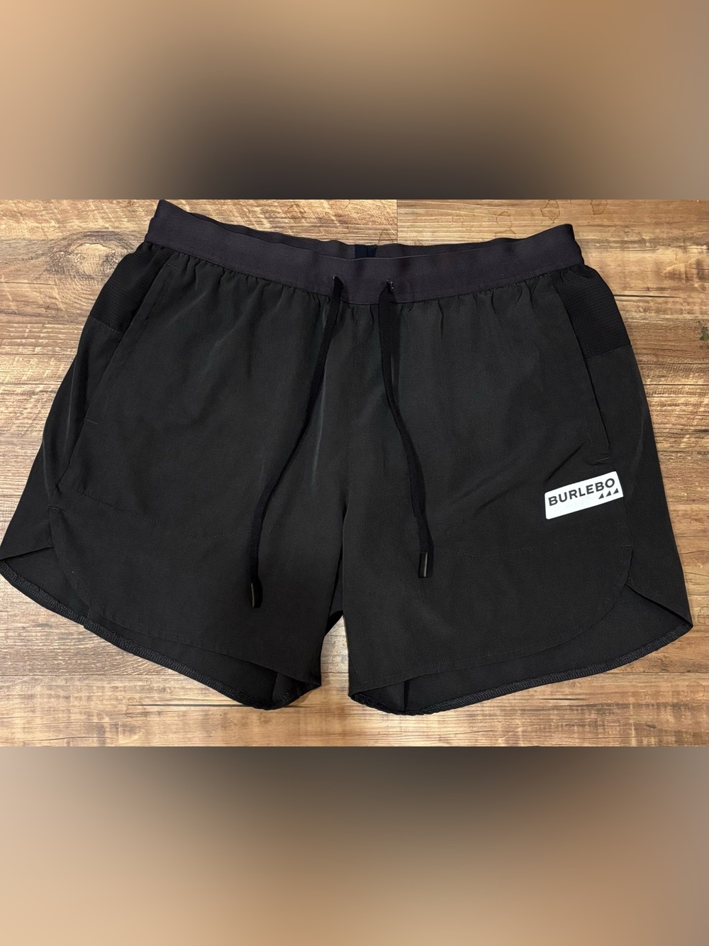 BURLEBO Black Athletic Drawstring Performance Shorts
